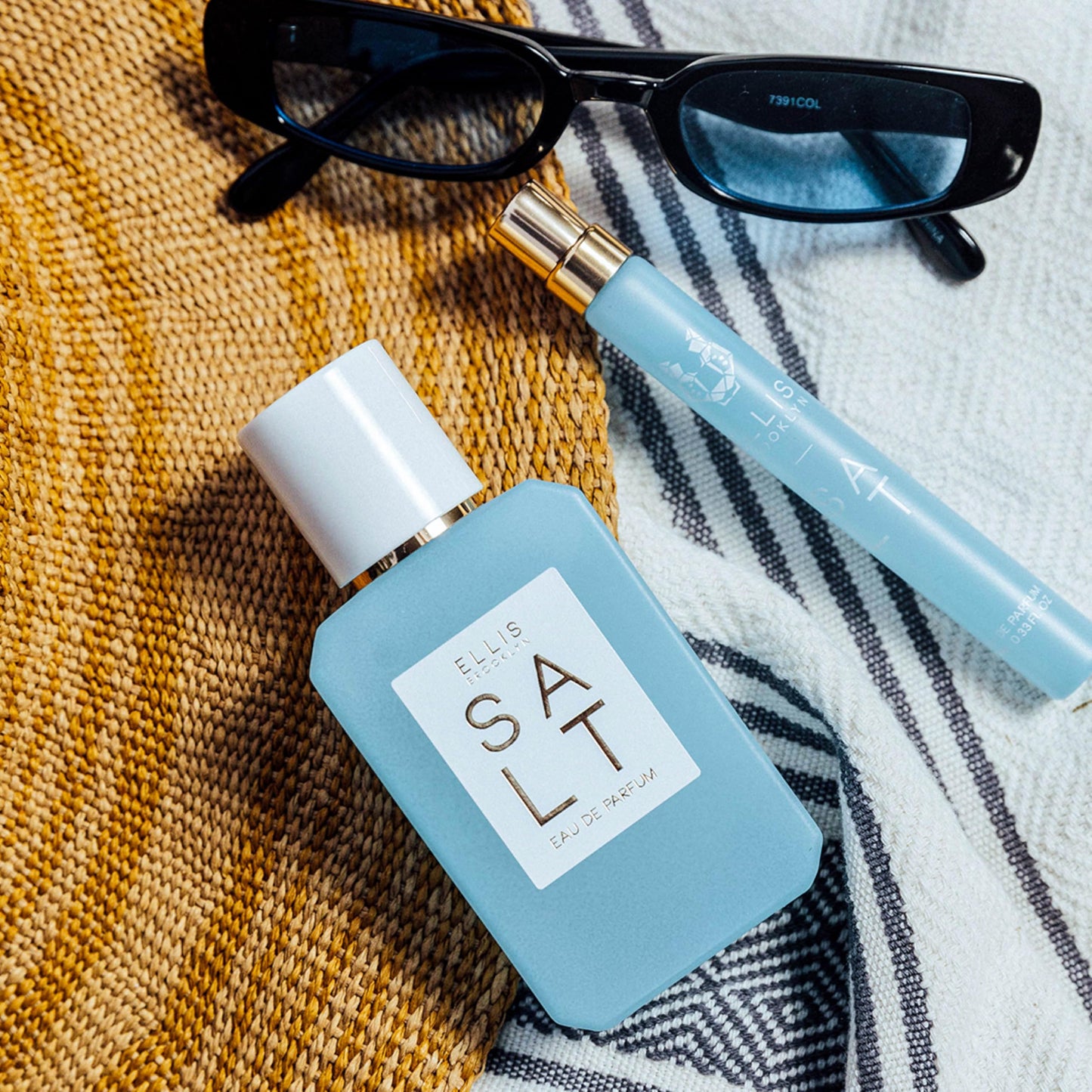 Ellis Brooklyn Salt Eau de Parfum, Fragrance with Ambergris, Tahitian Tiare, Ylang Ylang & Sandalwood - Tropical, Sensual Scent for Women - Vegan Beauty & Personal Care Ellis Brooklyn