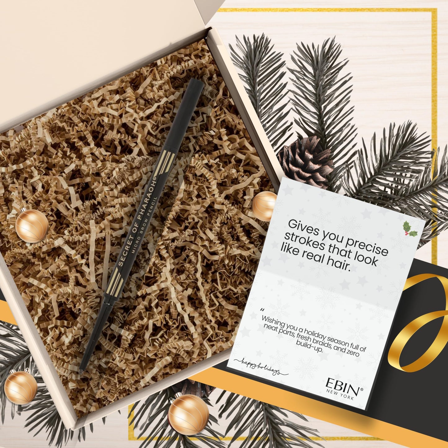 EBIN NEW YORK Micro Brow Pencil Natural Brown - Fine Tip Brow Pencil with Smooth Application & Built-In Blending Brush Beauty & Personal Care EBIN NEW YORK