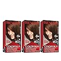 Revlon Permanent Hair Color, Permanent Hair Dye, Colorsilk with 100% Gray Coverage, Ammonia-Free, Keratin and Amino Acids, 47 Medium Rich Brown, 4.4 Beauty & Personal Care REVLON