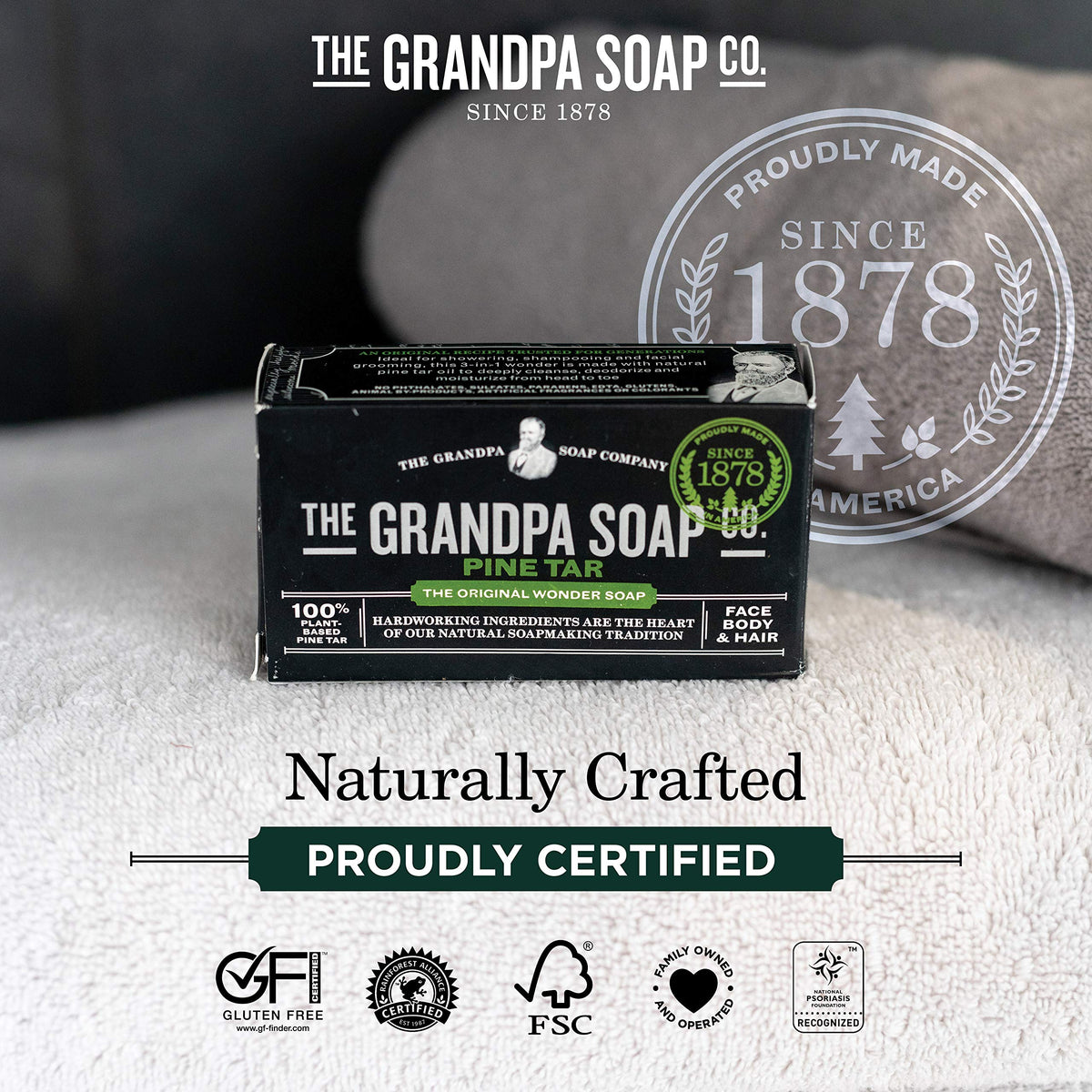 Pine Tar Bar Soap by The Grandpa Soap Company | The Original Wonder Soap | 3-in-1 Cleanser, Deodorizer & Moisturizer | 4.25 Oz. Each 3 Pack Beauty & Personal Care The Grandpa Soap Company