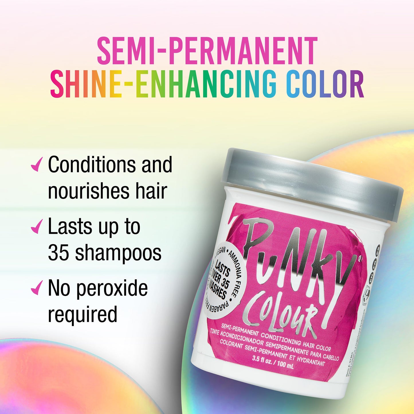 Punky Flamingo Pink Semi Permanent Hair Color - Vegan & Cruelty-Free Conditioning Hair Dye, Lasts Up to 35 Washes, 3.5 fl oz Beauty & Personal Care Punky