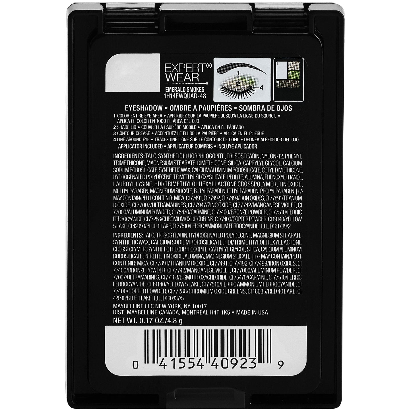 Maybelline New York Expert Wear Eyeshadow Quads, Emerald Smokes, 0.17 oz. Beauty & Personal Care MAYBELLINE
