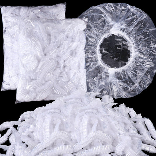 YGQQOY Shower Caps, 200PCS Large Thick Disposable Shower Caps, Bowl Covers, Clear Plastic Wrap for Women, Bath Caps for Hair Treatment Beauty and Personal Care YGQQOY