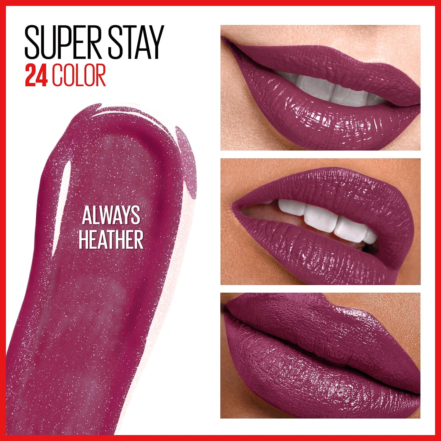 Maybelline Super Stay 24, 2-Step Liquid Lipstick Makeup, Long Lasting Highly Pigmented Color with Moisturizing Balm, Always Heather, Magenta, 1 Count Beauty & Personal Care MAYBELLINE