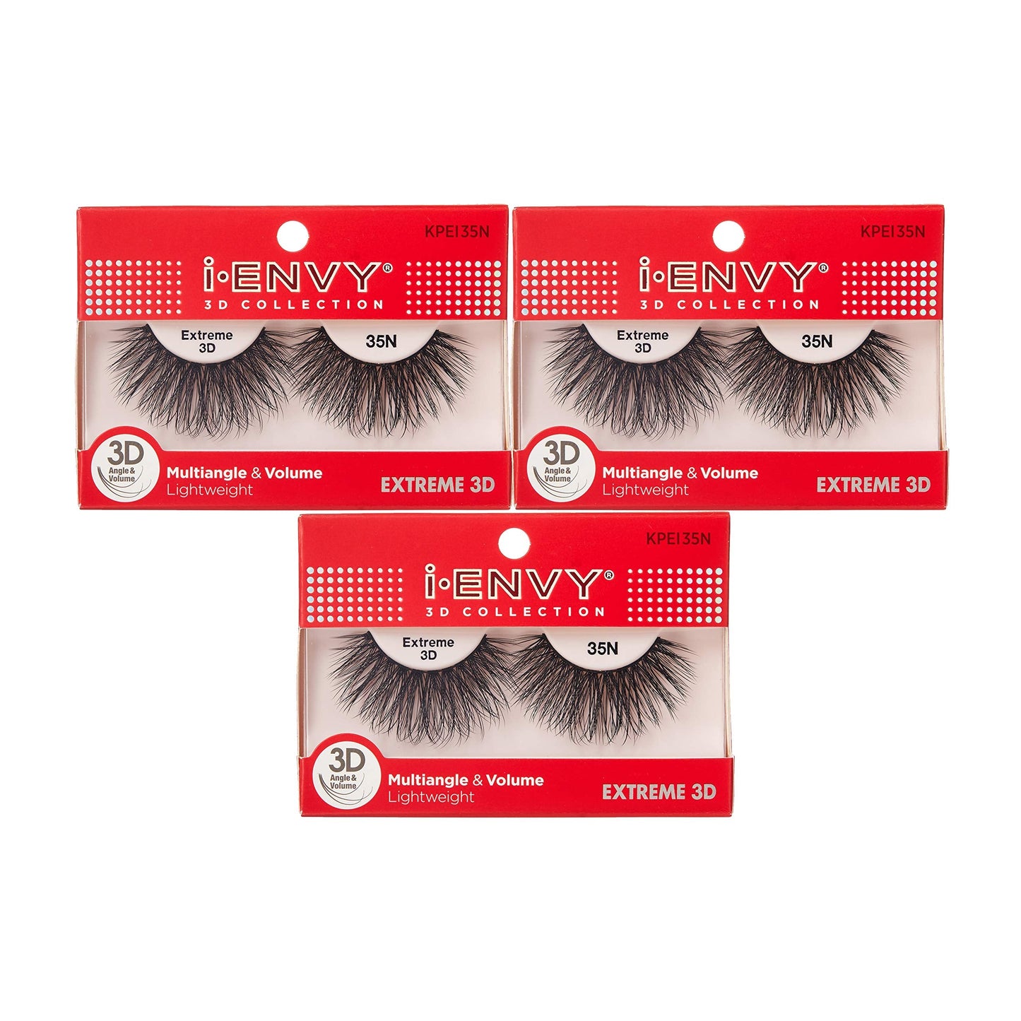 i-Envy 3 Pairs False Eyelashes 3D Glam Collection Multi-angle & Volume Extreme Lashes Beauty & Personal Care i•ENVY