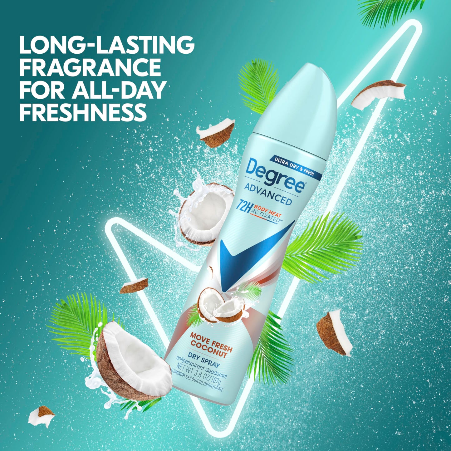 Degree Antiperspirant Deodorant Dry Spray Coconut & Hibiscus 72-Hour Sweat and Odor Protection Deodorant Spray With Body Heat Activated Technology 3.8 Beauty and Personal Care Degree