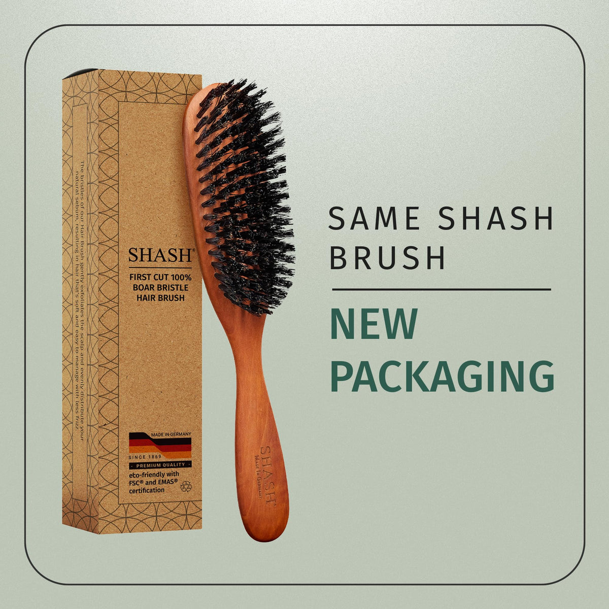 SHASH Classic German First Cut 100% Boar Bristle Hair Brush Since 1869 - Conditions Hair, Improves Texture, Exfoliates Scalp, Fine to Normal not Beauty & Personal Care SHASH