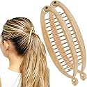 Camila Paris CP3133 2 Pack French Banana Clip Hair Comb Classic Girls Updo Flexible Ponytail Holder Interlocking Banana Combs, Fashion Durable Styling Beauty & Personal Care Camila