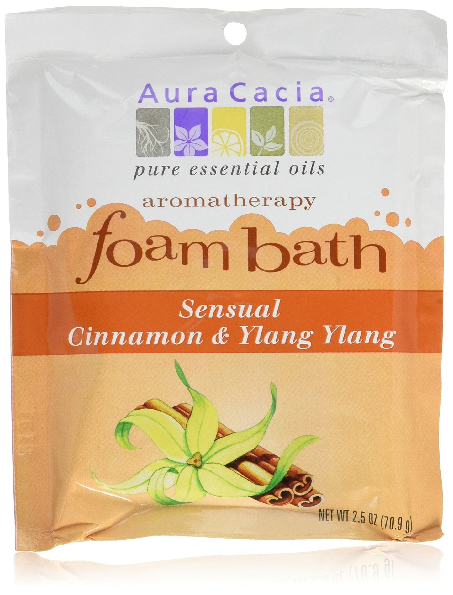 Aura Cacia Cinnamon and Ylang Ylang Aromatherapy Foam Bath, 2.5 Ounce -- 6 per case. Beauty and Personal Care Aura Cacia