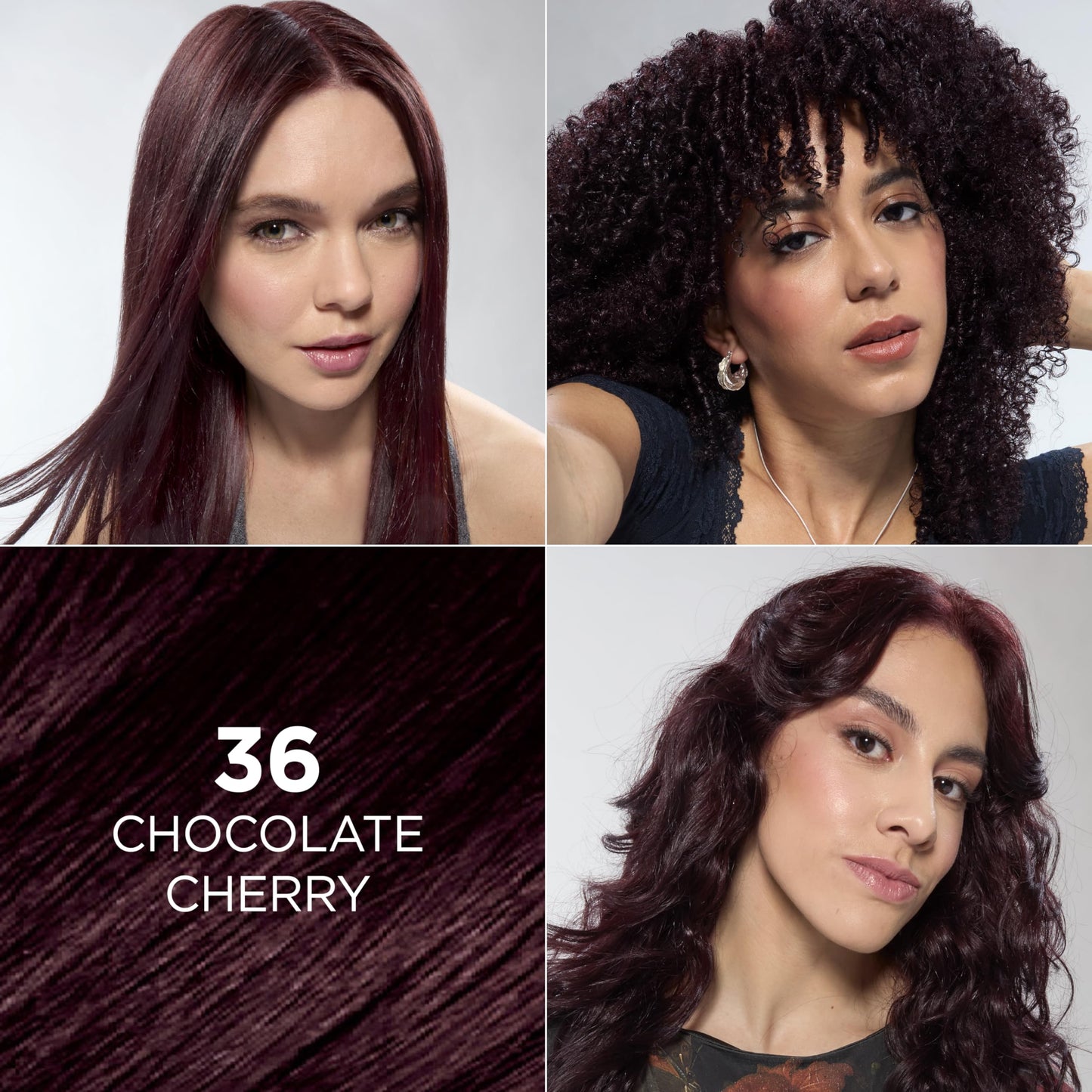 L'Oreal Feria Multi-Faceted Shimmering Colour, Warmer, 36 Deep Burgundy Brown, 1 ea (Pack of 4) Beauty & Personal Care L'Oreal Paris