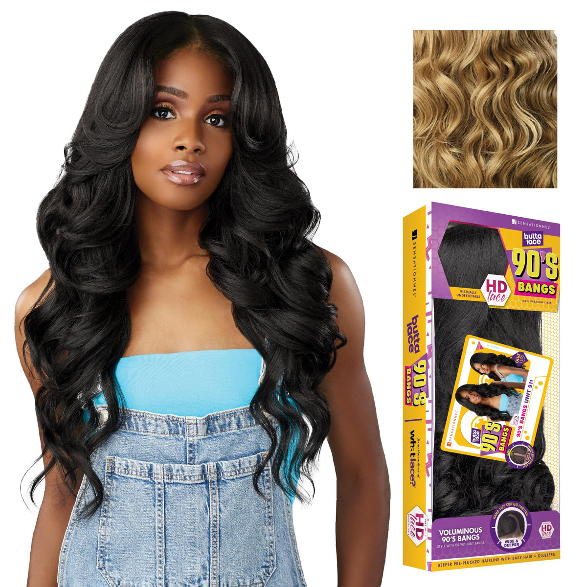 Sensationnel Butta Lace 90s Bangs Wig-Unit 911, DIRTYBLONDE