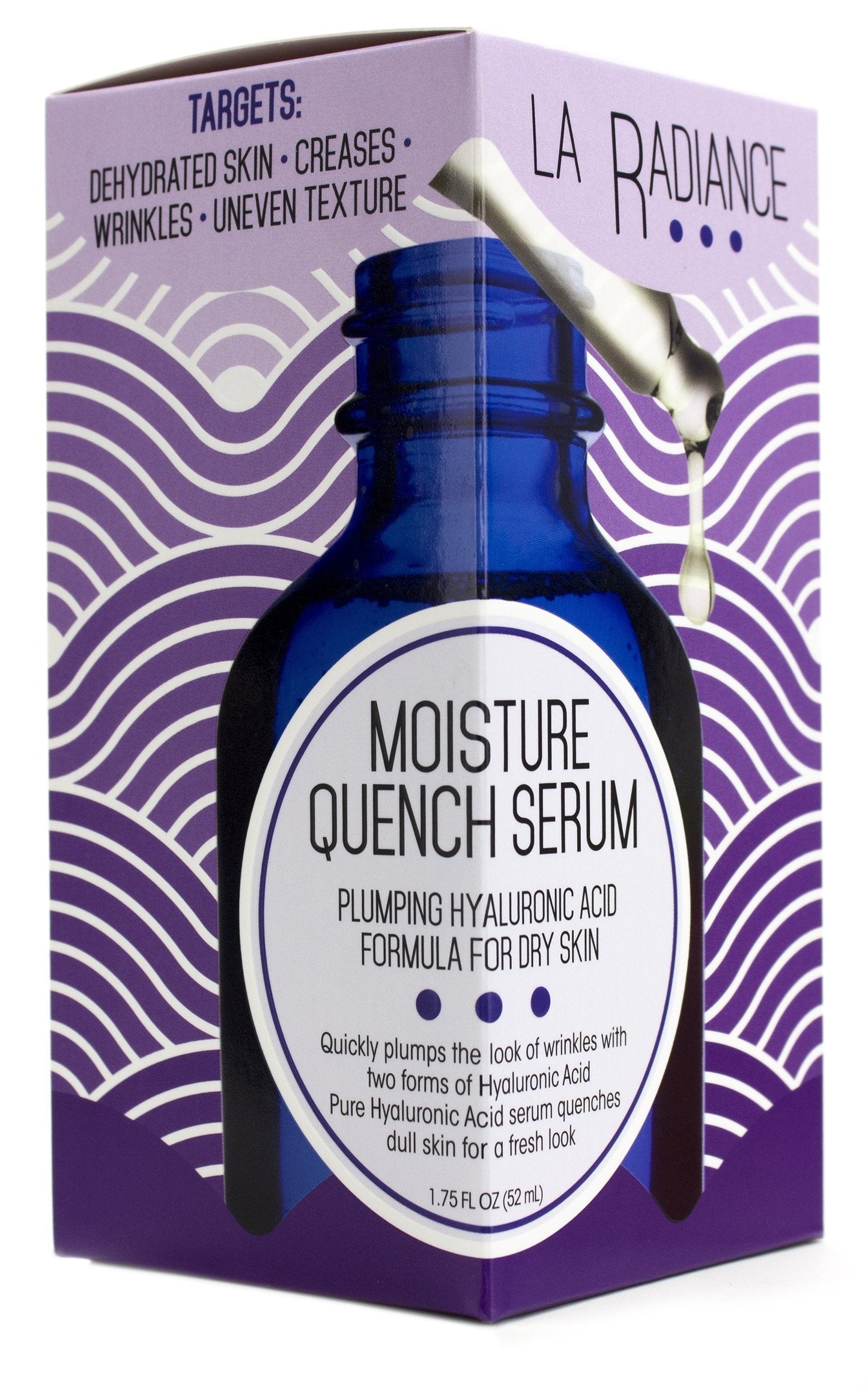 La Radiance Moisture Quench Anti-Aging Serum for wrinkles and uneven skin tone. Made with Pure Hyaluronic Acid to help hydrate and plump skin. Large Beauty & Personal Care La Radiance