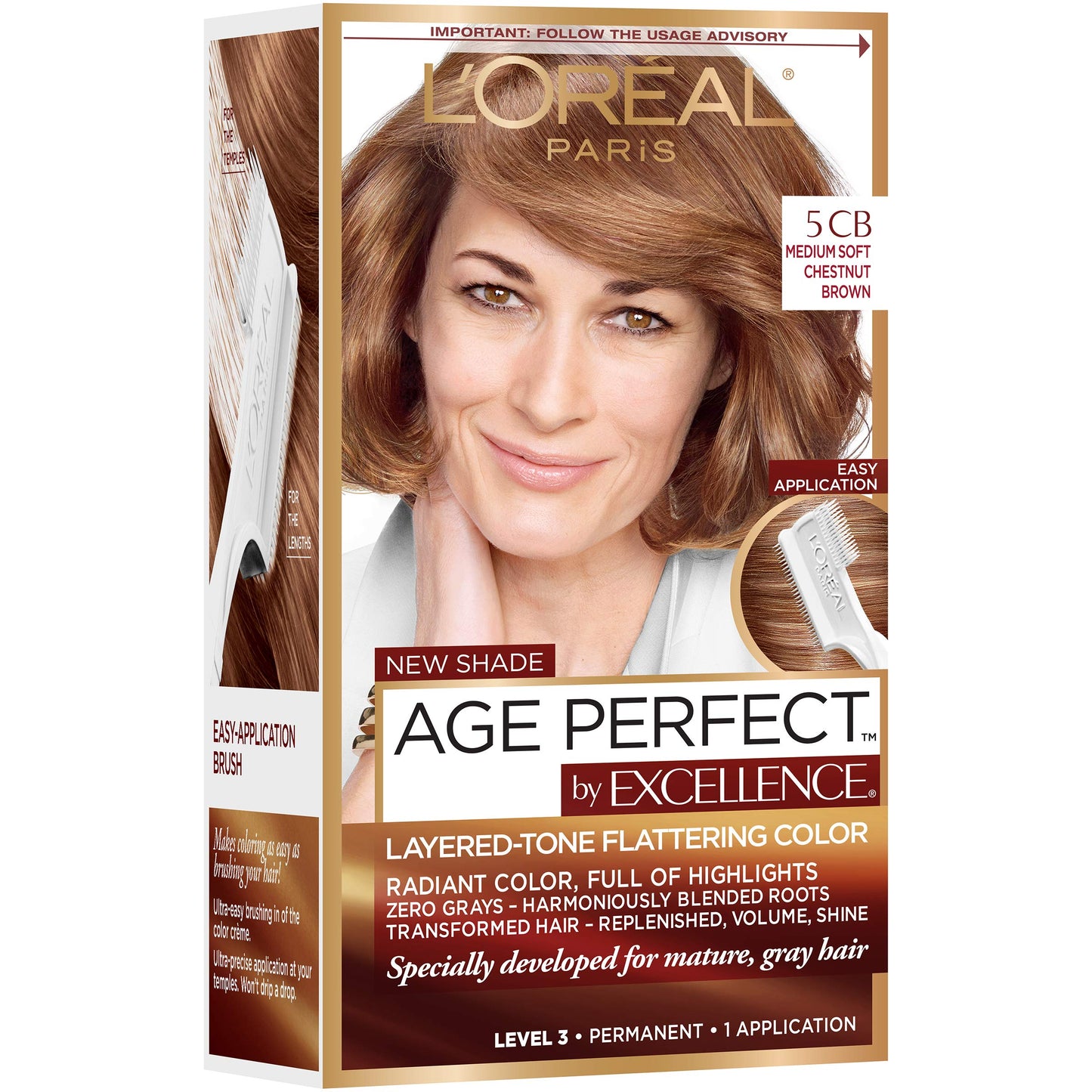 L'Oreal Paris ExcellenceAge Perfect Layered Tone Flattering Color, 5CB Medium Chestnut Brown Beauty & Personal Care L'Oreal Paris