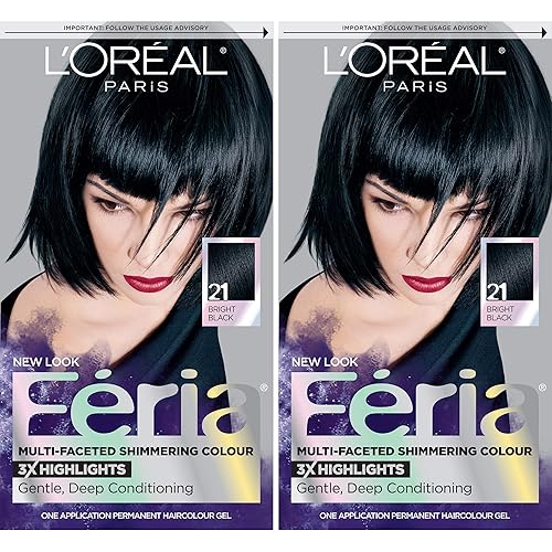 L'Oreal Paris Feria Multi-Faceted Shimmering Permanent Hair Color, 21 Starry Night, Hair Dye Kit, Pack of 2 Beauty & Personal Care L'Oreal Paris