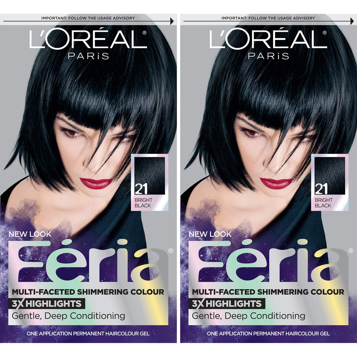 L'Oreal Paris Feria Multi-Faceted Shimmering Permanent Hair Color, 21 Starry Night, Hair Dye Kit, Pack of 2 Beauty & Personal Care L'Oreal Paris