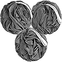 MainBasics Charcoal Infused Bath Shower Loofah Sponge Pouf Body Wash Scrubber (Set of 3) Beauty & Personal Care MainBasics