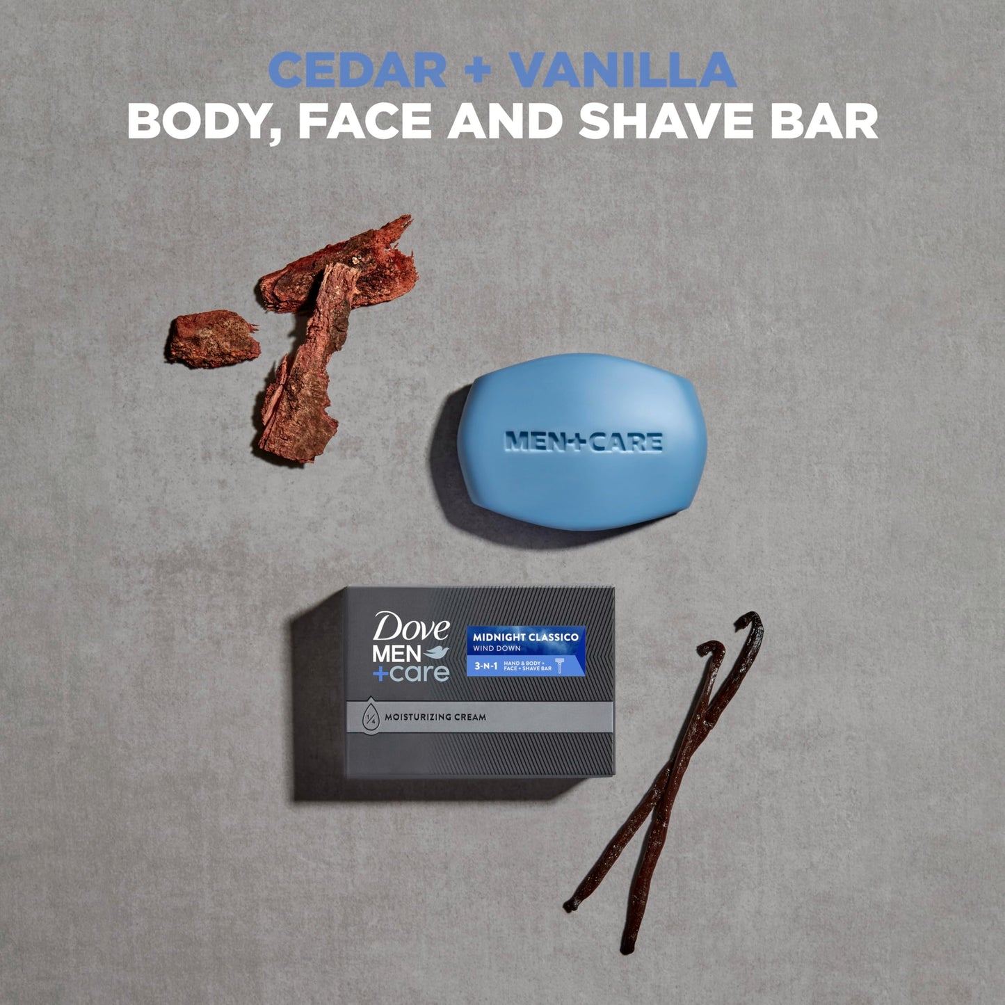 DOVE MEN + CARE Hand & Body Face + Shave Bar Midnight Classico 10 count For Hydrated, Smooth Skin 3.75 oz Beauty & Personal Care DOVE MEN + CARE