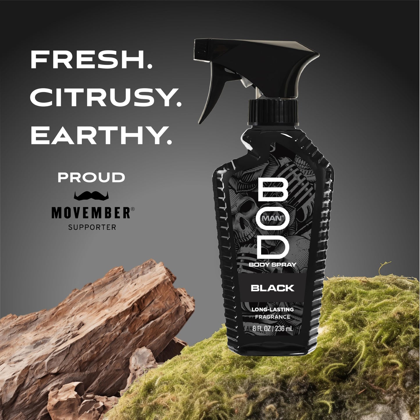 BOD man Fragrance Body Spray, Black, 8 fl oz (Pack of 2) Beauty & Personal Care BOD man