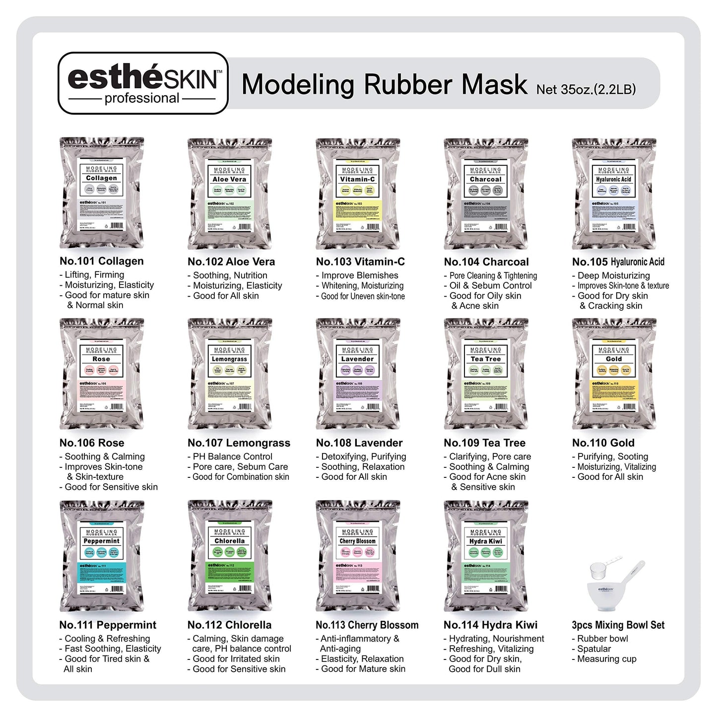 estheSKIN No.102 Aloe Vera Peel Off Type Modeling Rubber Mask Powder for Facial Skin Care Treatment, 35oz Beauty & Personal Care estheSKIN