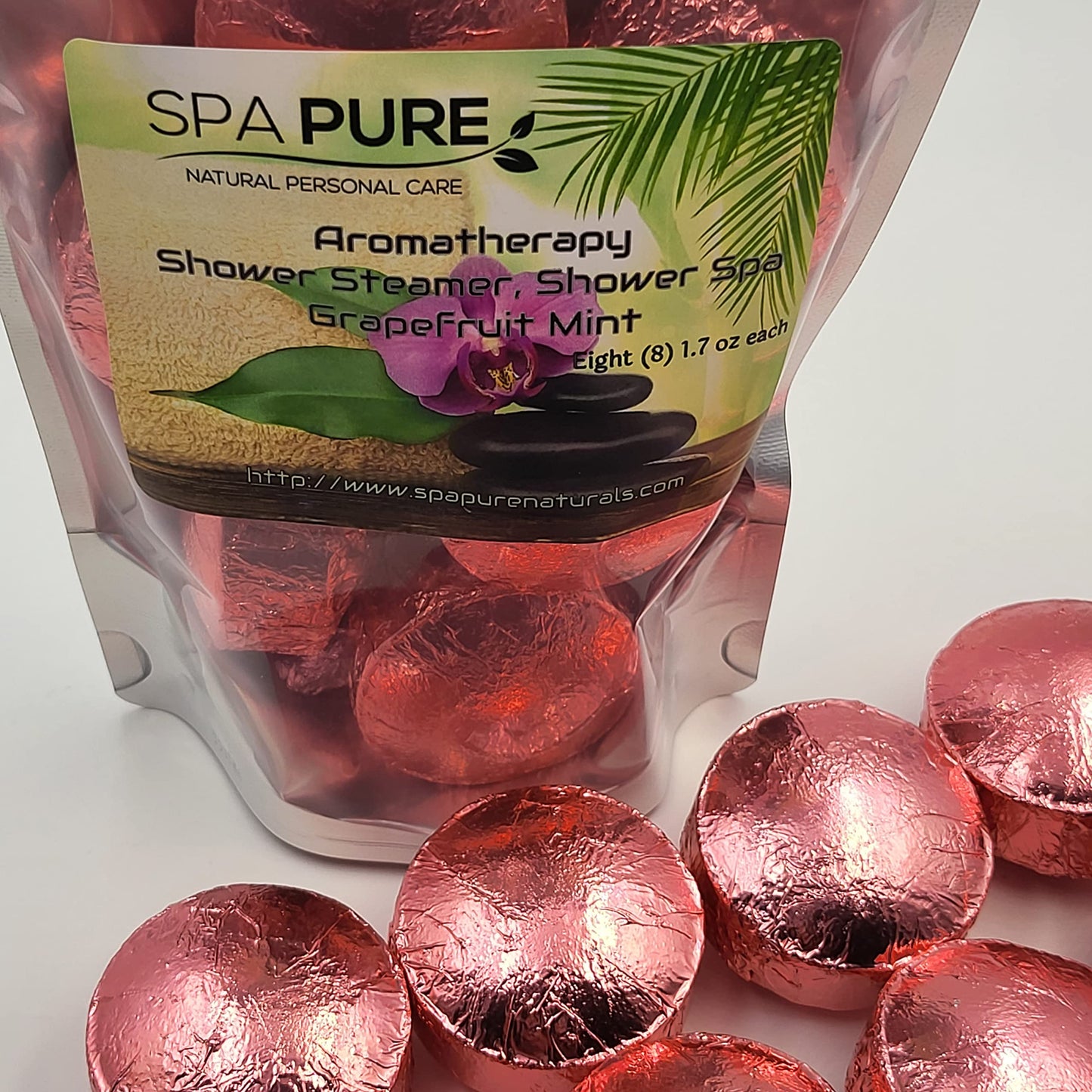 Grapefruit Mint Aromatherapy Shower Bombs: USA Made with 100% Natural/Organic Essential Oils - Transform Your Shower (8 Count) Pack of 1 Beauty & Personal Care Spa Pure