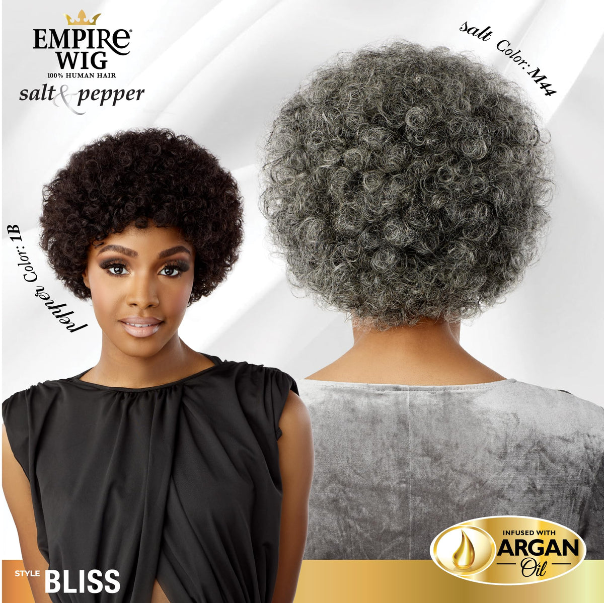Sensationnel Empire Human Hair Wig-Salt And Pepper Bliss, F1B/30