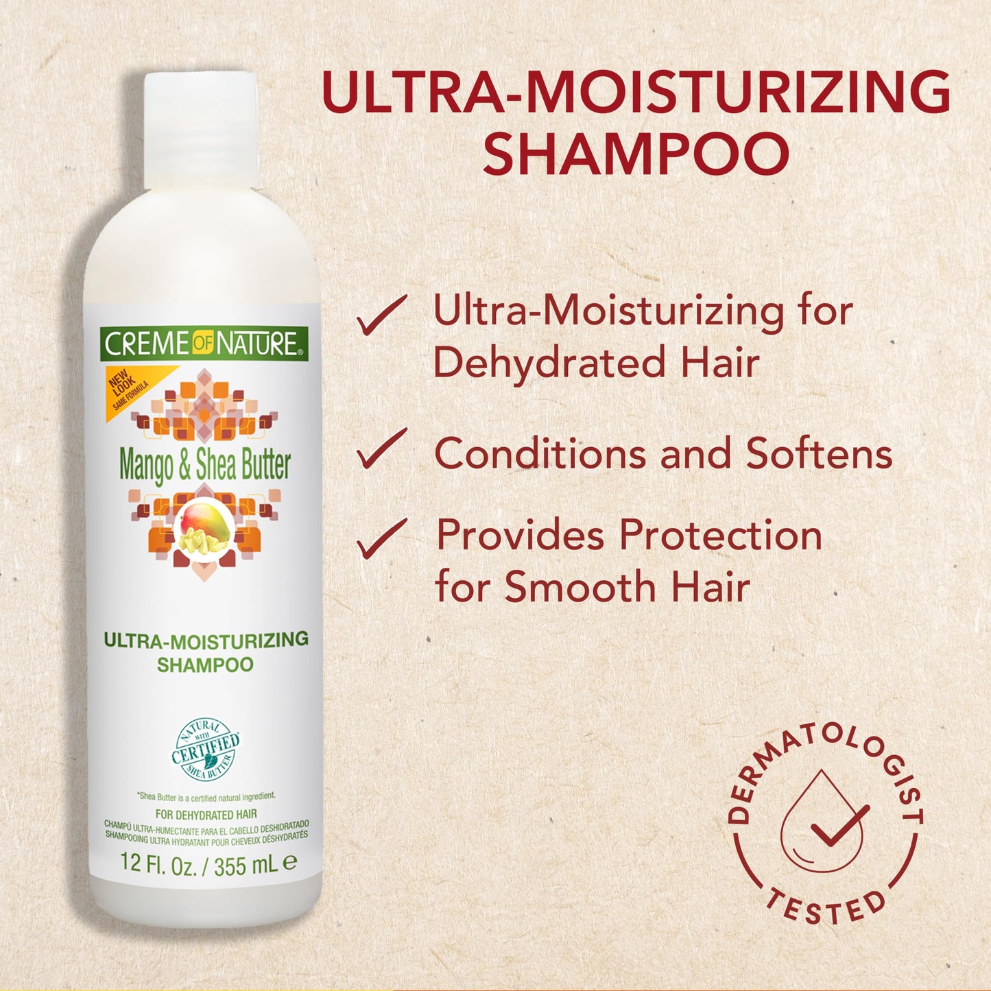 Creme of Nature Ultra Moisturizing Shampoo with Mango & Shea Butter for Dry, Dehydrated Hair, Curl Care Gift for Women, 12 Fl Oz Beauty & Personal Care Creme of Nature