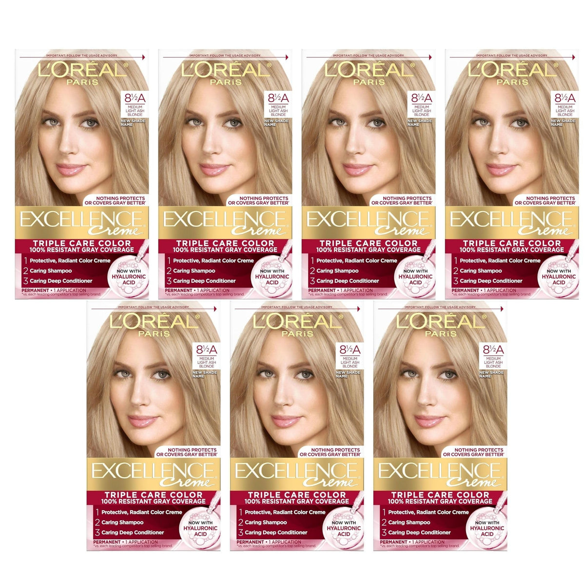 L'Oreal Paris Excellence Créme Permanent Hair Color, Champagne Blonde [8.5A] 1 ea ( Packs of 7)
