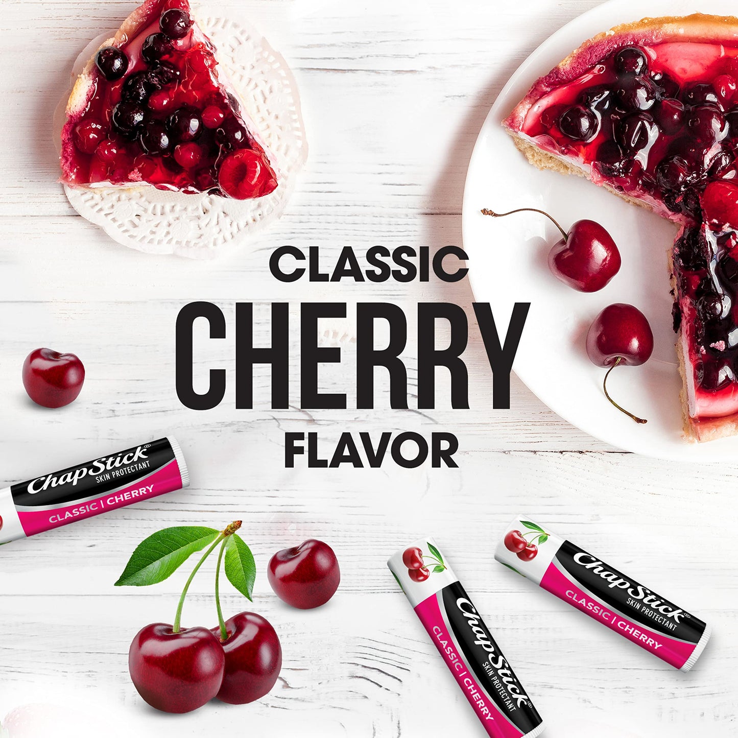 ChapStick Classic Cherry Lip Balm Tubes for Lip Care - 0.15 Oz (Pack of 3) Beauty & Personal Care ChapStick