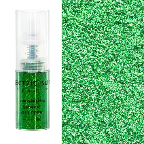 Green Holographic Glitter - 30g Loose Spray for Face, Hair, Eye and Body - Rave and Festival Accessories, Cosmetic Makeup for Women Beauty & Personal Care Electric Bliss Beauty