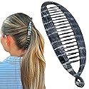 Camila Paris CP3100 French Extra Large Banana Clip Hair Comb, Gray Classic Banana Clips Hair for Thick Hair Ponytail Holder Interlocking Styling Clips Beauty & Personal Care Camila