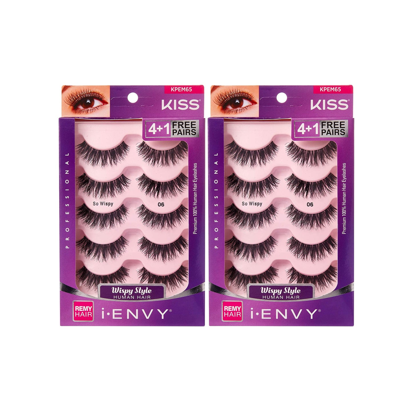 iENVY by KISS So Wispy Eyelashes 5 Pair Multi Pack (KPEM65) (2 PACK) Natural Wispy Style Made with Natural Hair… Beauty & Personal Care i•ENVY
