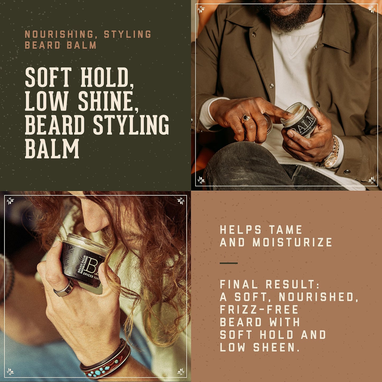 18.21 Man Made Beard Balm for Men, Spiced Vanilla, 2 fl. oz - Premium Grooming Cream with Low Shine for Conditioning and Shaping Beards, Mustaches Beauty & Personal Care 18.21 Man Made