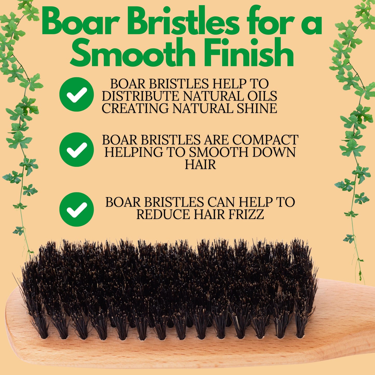 GranNaturals Boar Bristle Slick Back Hair Brush - Soft/Medium Smoothing Hairbrush to Style, Polish, & Lay Hair Down Flat to Create a Sleek Frizz Free Beauty & Personal Care GranNaturals