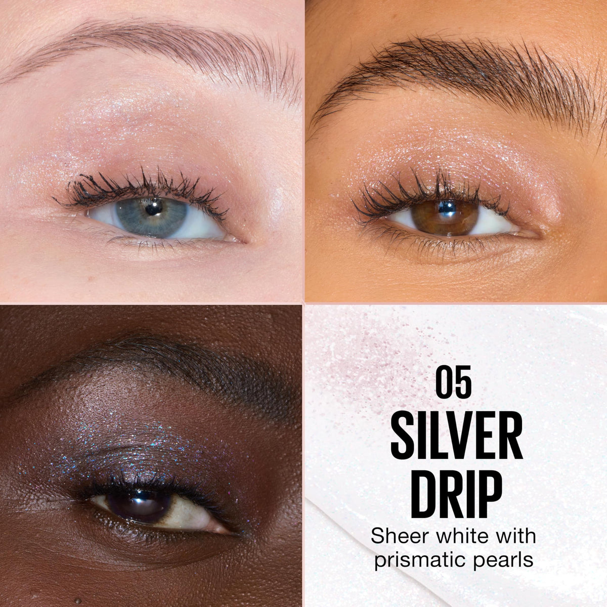 MAYBELLINE Shadow Drip Eye Tint Liquid Eyeshadow, High-Impact, Lightweight Shimmer Eye Shadow with Up To 16HR Wear, Silver Drip, 1 Count