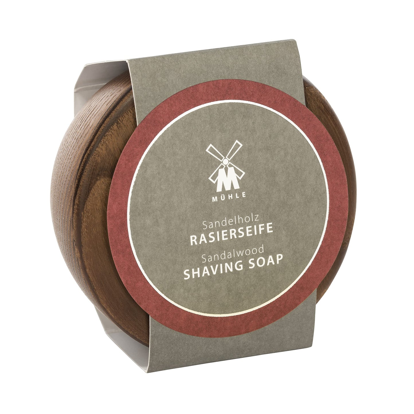 MÜHLE Wooden Bowl with Shaving Soap - Sandalwood - 65 Grams - Shave Soap for Men - Steamed Ash Shaving Bowl - Rich & Light Soap Formula - Nurturing Beauty and Personal Care MÜHLE