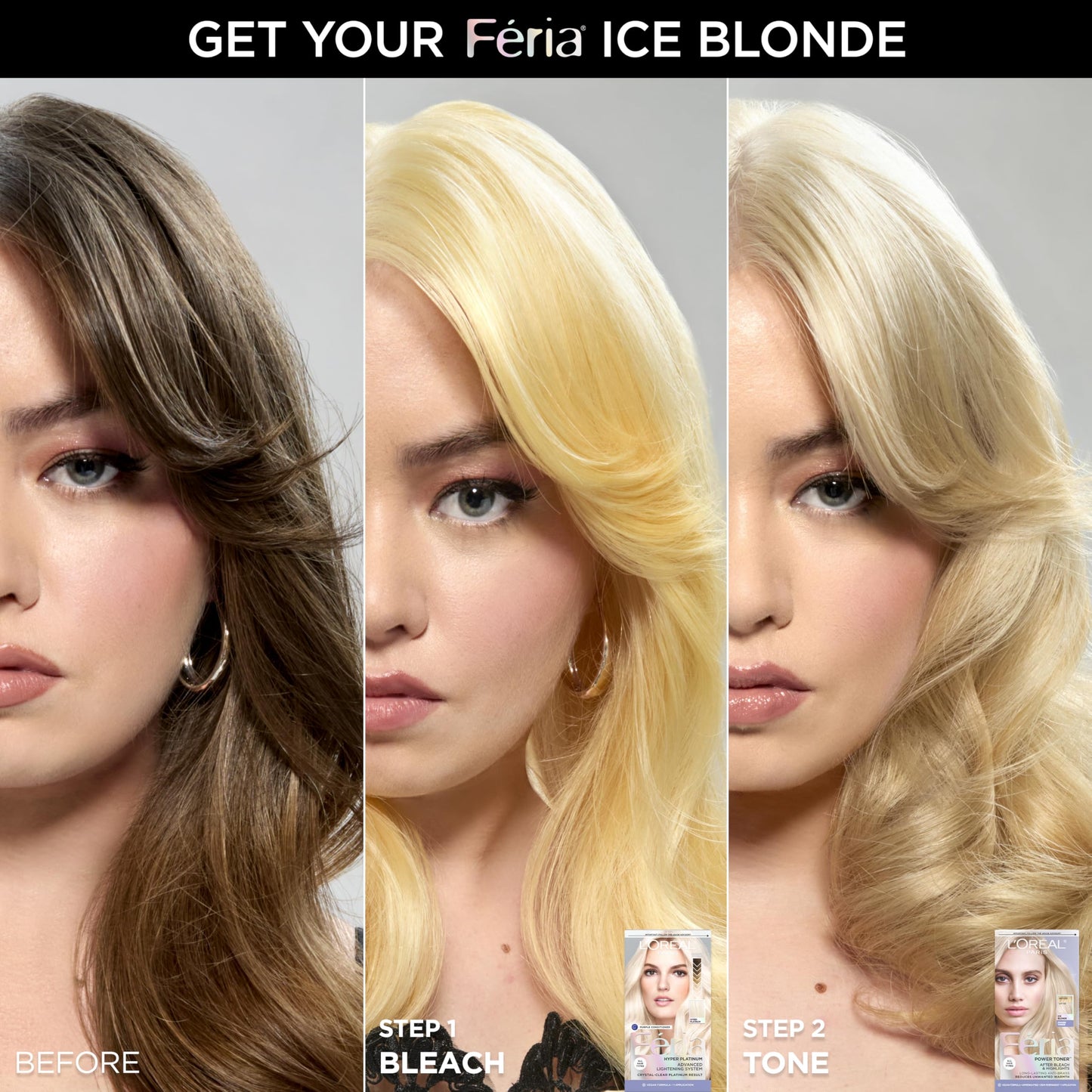 L'Oreal Paris Feria Hyper Platinum Advanced Lightening System Hair Bleach, Lifts Up To 8 Levels, Includes Anti Brass Purple Conditioner, 1 Hair Dye Beauty & Personal Care L'Oreal Paris