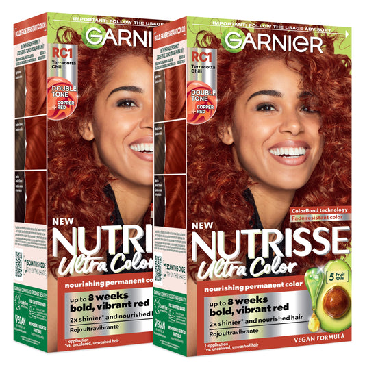 Garnier Nutrisse Ultra Color Hair Color, Permanent Hair Dye for Up to 8 Weeks of Bold, Vibrant, Fade-Resistant Results, Vegan & Cruelty-Free, RC1