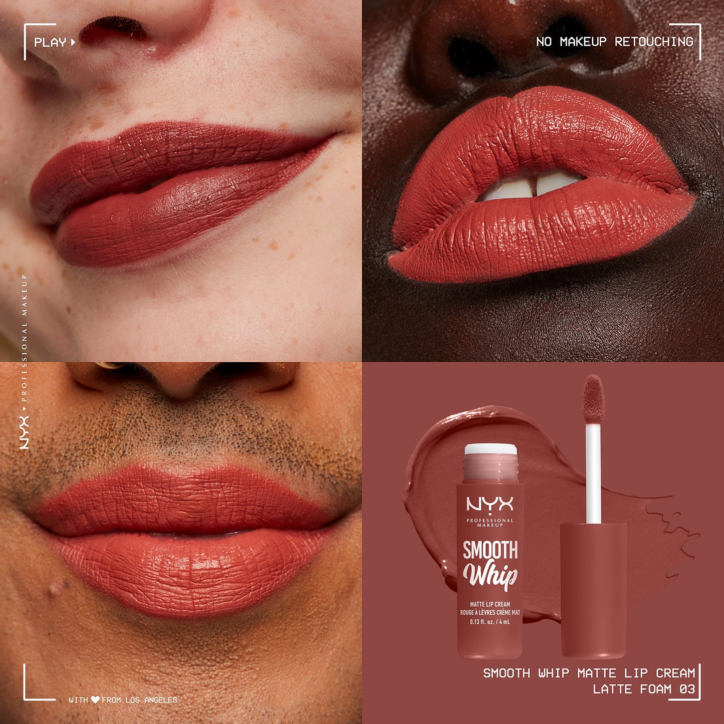 NYX PROFESSIONAL MAKEUP Smooth Whip Matte Lip Cream, Long Lasting, Moisturizing, Vegan Liquid Lipstick - Latte Foam (Pinky Mauve) Beauty & Personal Care NYX PROFESSIONAL MAKEUP