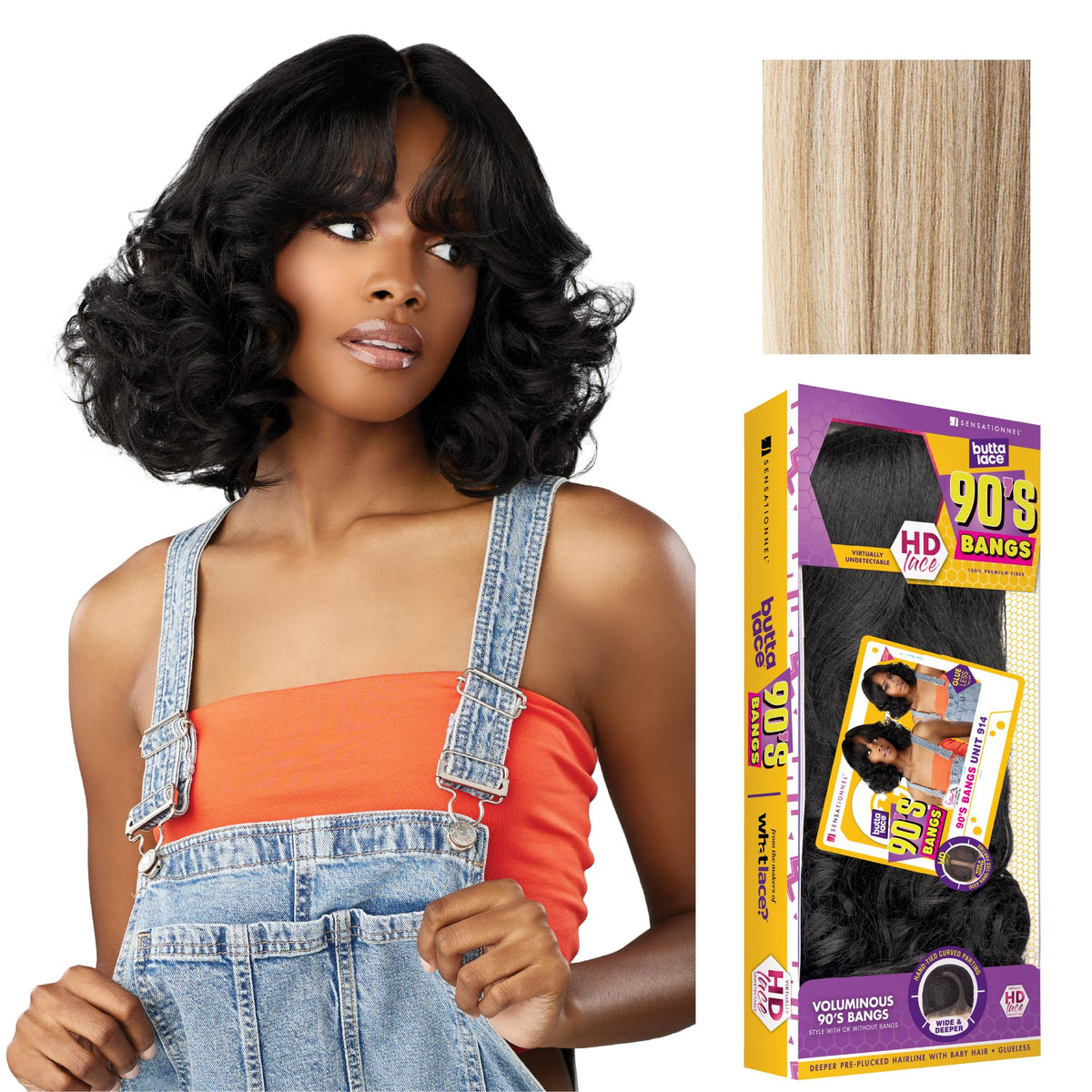 Sensationnel Butta Lace 90s Bangs Wig-Unit 914, BALAYAGEASHBLONDE
