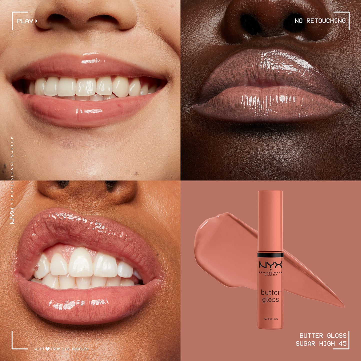 NYX PROFESSIONAL MAKEUP Butter Gloss Brown Sugar, Non-Sticky Lip Gloss - Sugar High (Peachy Light Nude) Beauty & Personal Care NYX PROFESSIONAL MAKEUP