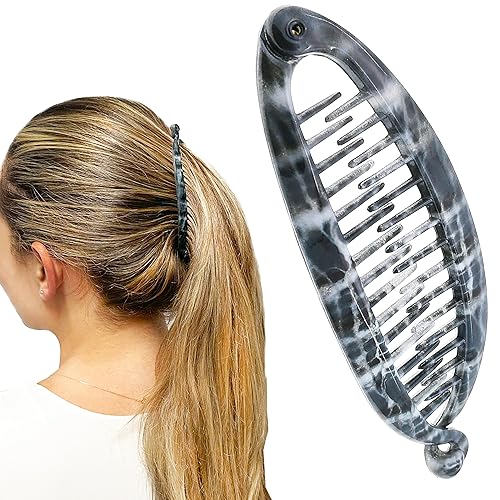 Camila Paris CP3102 4.5 inch French Banana Clip Hair Comb Classic Girls Updo Flexible Ponytail Holder Interlocking Banana Combs, Fashion Durable Beauty & Personal Care Camila