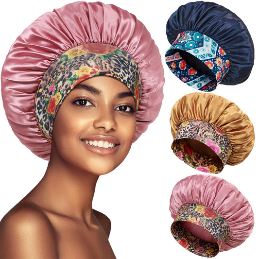 3 Pack Satin Bonnet Silk Hair Bonnet for Sleeping, Sleep Bonnets for Women Large Wide Soft Band Sleep Cap for Curly Hair Braids Beauty and Personal Care PHILIGHTS Default Title