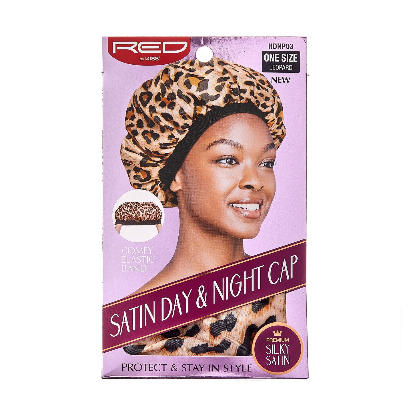Red by Kiss Premium Quality Silky Satin Day & Night Cap Leopard Beauty and Personal Care Red by Kiss