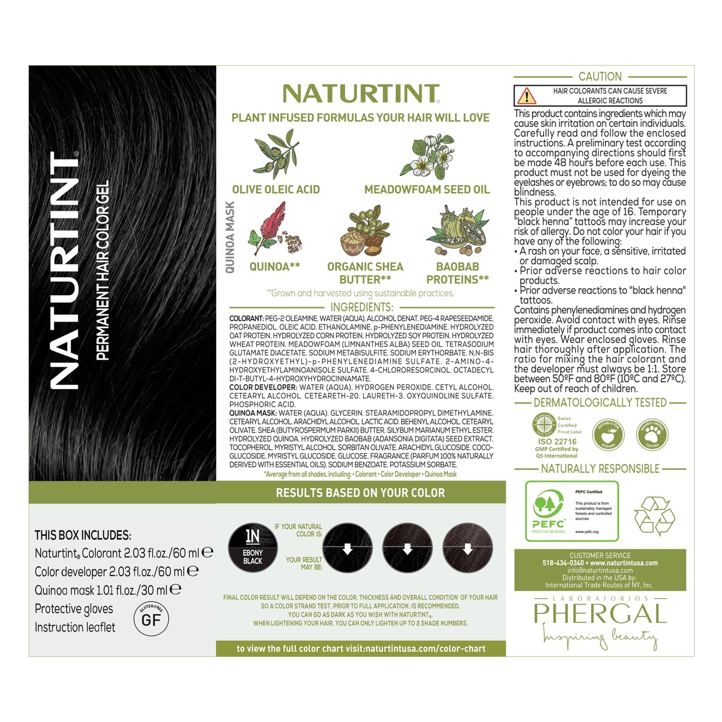 Naturtint 1N Ebony Black Permanent Hair Color (Pack of 1), Ammonia Free, Vegan, Cruelty Free, up to 100% Gray Coverage, Long Lasting Results Beauty & Personal Care Naturtint