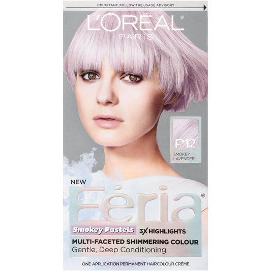 L’Oréal Paris Feria Pastels Hair Color, P12 Lavender Dusk (Smokey Lavender)