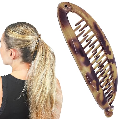 Camila Paris CP1272 French Banana Clip Hair Comb, Classic Hair Banana Clips for Girls Updo Ponytail Holder Interlocking, Fashion Durable Styling Hair Beauty & Personal Care Camila