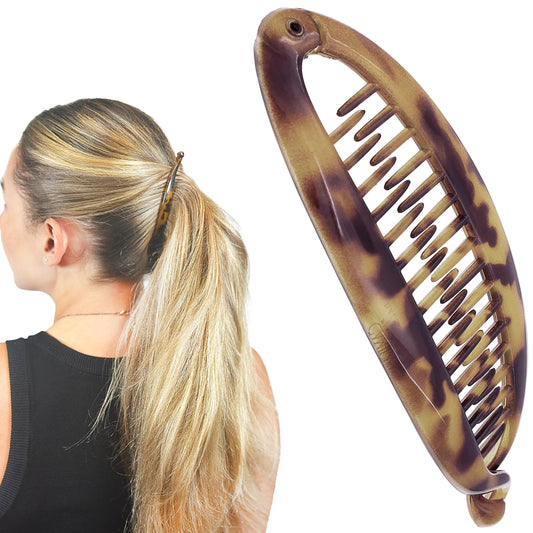 Camila Paris CP1272 French Banana Clip Hair Comb, Classic Hair Banana Clips for Girls Updo Ponytail Holder Interlocking, Fashion Durable Styling Hair Beauty & Personal Care Camila
