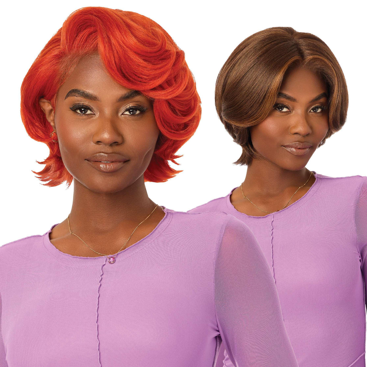 Outre Lace Front Wig - Perfect Hair Line 13X4 - Swoop Series - Swoop 18 (DARK BROWN 2)