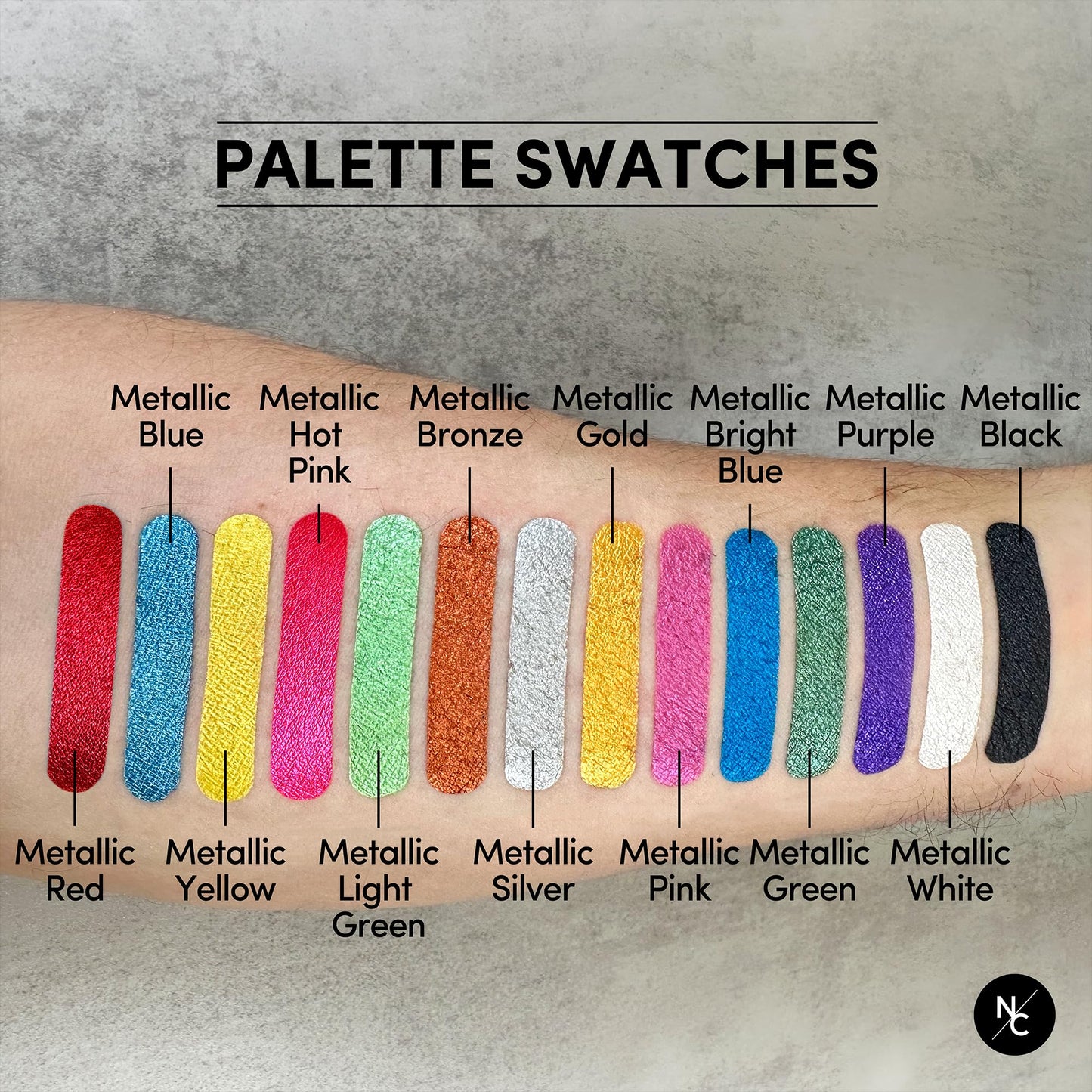 Narrative Cosmetics Metallic Alcohol Airbrush Paints - 2 fl oz, Skin Safe, Quick Dry, Waterproof, Sweatproof, Transferproof Liquid Makeup Beauty & Personal Care Narrative Cosmetics