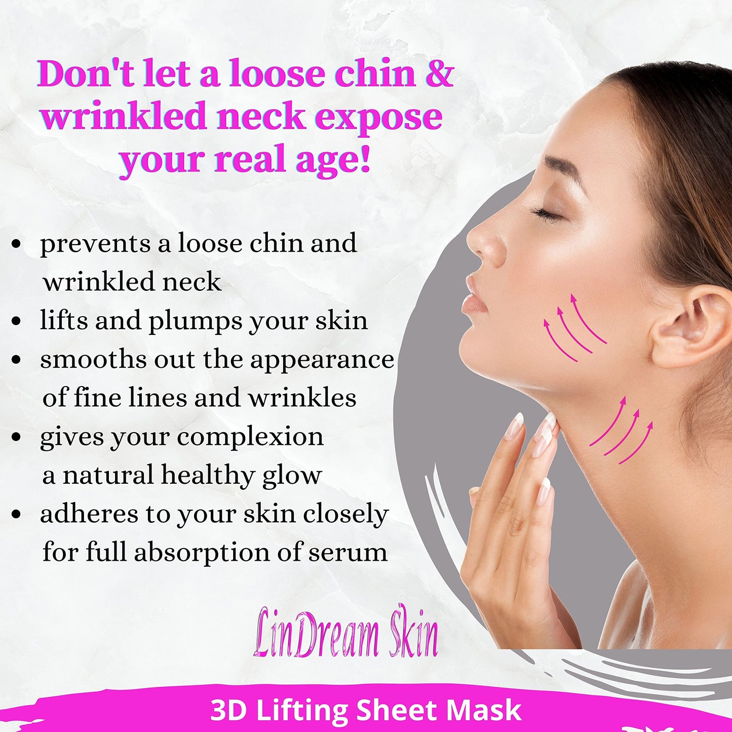 Sheet Masks for Face Chin Neck All in One - Moisturizing Facial Mask Skincare Set for Women and Men - Beauty Spa Anti Aging Treatment - Hydrating Beauty & Personal Care LINDREAM SKIN
